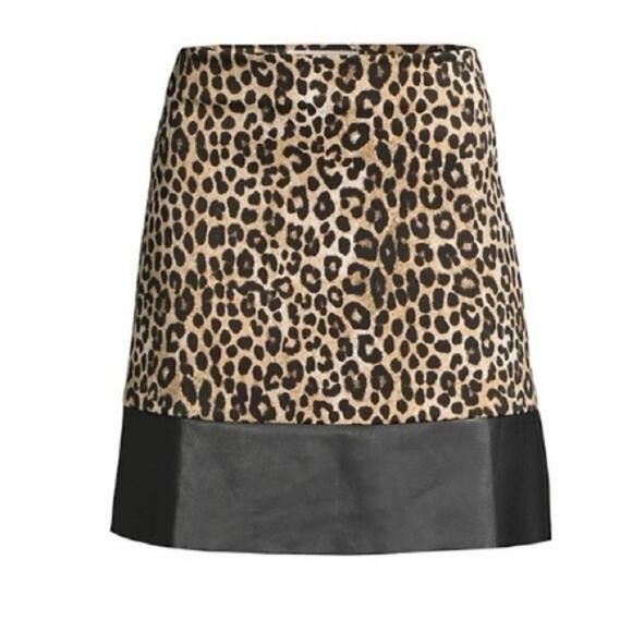 MICHAEL Michael Kors Skirt Animal Print Faux Leather 0X NWOT - Picture 2 of 5